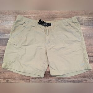 KAVU Men's Belted Hiking River Shorts Outdoor Hiking Casual Tan Quick Dry Sz XL